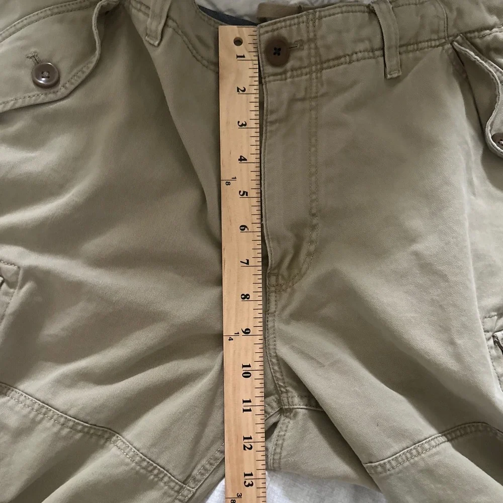 Banana Republic Mens Khaki‎ Cotton Cargo Shorts Tan Size 34 Utility Multi Pocket